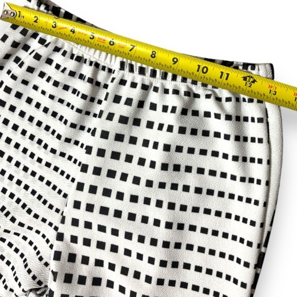 Casa Lee Black/White Pattern Stretch Elastic Waist Flared Vintage Inspired pants - Picture 9 of 14